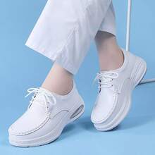 Scarpe da infermiera bianche da donna, suola morbida, traspiranti, antiscivolo, resistenti all'usura, confortevoli per un lungo utilizzo, adatte per uso interno ed esterno, ideali per infermiere e personale ospedaliero - Bianco - Visualizzare 7