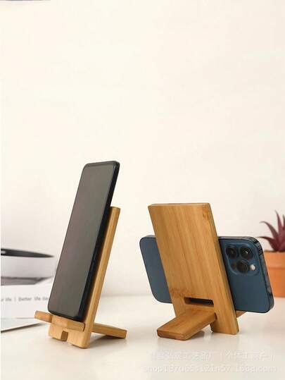 1 Giá đỡ điện thoại và bàn làm việc bằng tre có thể điều chỉnh - Tương thích với tất cả các loại điện thoại thông minh, giá đỡ bằng gỗ tre rảnh tay tương thích với iPhone/Android, giá đỡ để bàn, nhẹ và di động, thích hợp cho gia đình, văn phòng, đầu giường, du lịch