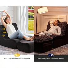 Hobestluk - Sofá de espuma para espacios pequeños cómodos sofás con reposapiés sofá reclinable sofás pequeños para sala de estar recámara departamento gris oscuro - Grisoscuro - Ver 8