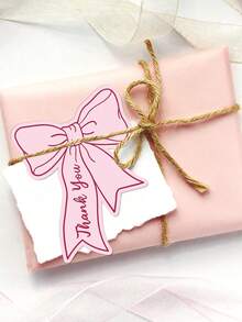 10/20/50pcs Pink & Blue Bow Thank You Cards,Bowknot Small Business Cards Thank You Notes Suitable For Business, Weddings, Anniversaries, Parties, Baptisms, Graduations, Holidays, Birthdays, Thanksgiving, Teacher's Day, And More To Express Gratitude To Guests, Friends, And Family - Multicolor - View 8