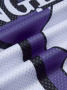 Áo thun nam thời trang thể thao phong cách Los Angeles, cổ chữ V, tay ngắn, in sọc, chất liệu lưới, in số 08, thiết kế phối họa tiết tối giản, phù hợp cho trang phục thường ngày mùa xuân/hè, phong cách đường phố. - màu đen - Xem 2