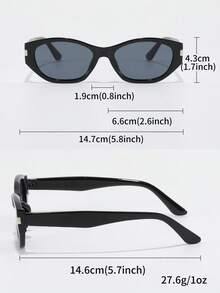 1副女士猫眼PC铆钉复古休闲街头风时尚眼镜 - 彩色 - 查看 7