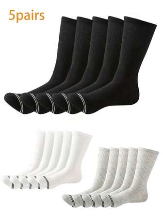 5 Pairs Unisex Solid Color Antibacterial Breathable Moisture-Wicking Ankle Socks, Suitable For Casual, Sports, Fitness, Applicable For Indoor, Outdoor Activities, Ball Games, Etc.