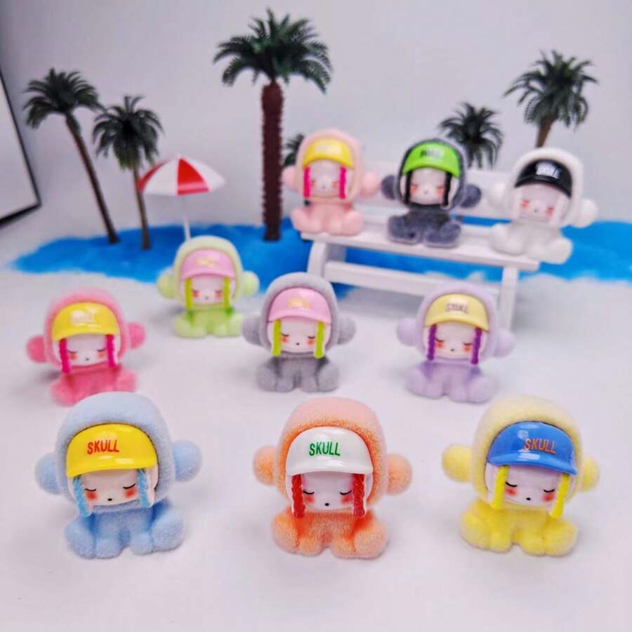 New Cartoon Flocked SP Girl DIY Jewelry Accessories Car Decor Keychain Pendant Ornament, Wholesale Cute Trinkets - Multicolor - View 1