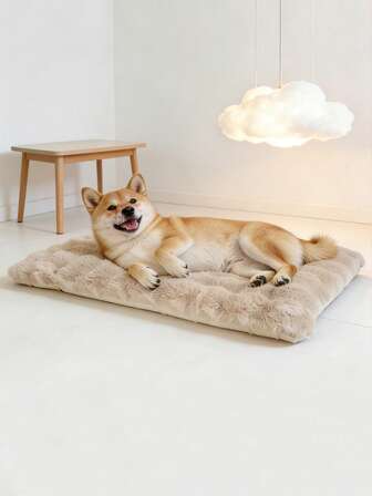 1 pieza Esterilla de mascota de felpa gruesa, cálida y cómoda para cama de gato/perro de interior, adecuada para mascotas pequeñas/medianas/grandes