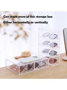 Hộp đựng kính râm 4 tầng bằng acrylic, khay đựng đồ trang điểm chắc chắn và bền bỉ, giá trưng bày trang sức, tiện dụng cho gia đình và văn phòng. - Nhiều màu - Xem 8