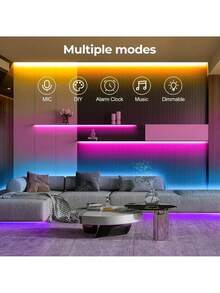 TYUTE 5v RGB Neon Bluetooth Infrared Color-Changing Light Strip, Equipped With A 44-Key Multi-Functional Remote Control. The Application Controls The Lighting And Music Synchronization. The Available Length Ranges From 3.28 Ft To 16.4 Ft. It Is Suitable For Christmas, Home Decoration, Parties, Weddings, Birthdays, And Festival Lighting - Ánh sáng màu - Xem 4