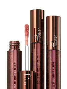 Pudaier Lip Gloss Matte - Tahan Lama, Tidak Luntur, Hasil Akhir Halus, Warna Cerah & Bersemangat - 02. Persik merah muda - View 7