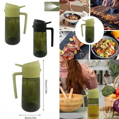 PZW Kitchenmaiden 2 In 1 Oil Dispenser Kitchen Maiden Oil Dispenser Kitchen Maiden Oil Sprayer 2 in 1 Oil Dispenser Glass 470ml Kitchen 2-in-1 Oil Sprayer and Dispenser Bottle 470ML 2 pcs2537