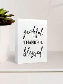 A Wooden Box Symbol Of Gratitude And Blessings  A Rustic X  Desktop Decoration With Elegant Handwritten Lettering, A  Wood Frame, And A Handpainted Look Suitable For Home, Office, Dining Room, Bedroom, And As A Motivational Wall Art Decoration With A  Wood Frame - trắng - Xem 1