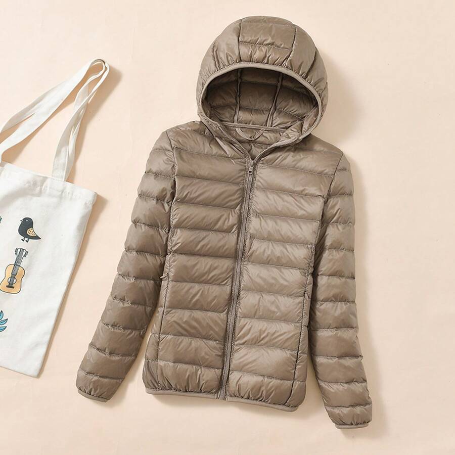 Women Sports Down Coats - Female -- Khaki - View 1