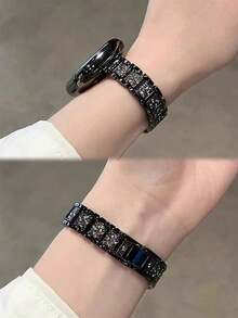 Metal Strap With Rhinestones, Compatible With Apple Watch, Ideal Gift For Back-To-School Students - Silver 3 - View 18