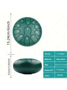 3-Inch 11-Note C Major Steel Tongue Drum, Professional-Grade Percussion Instrument, Ethereal Sound For Healing, Stress Relief, Music Enlightenment, Home Meditation, Outdoor Camping & Holiday Gift - Multicolor - View 7