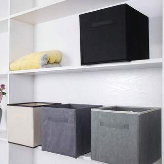 1pc Foldable Fabric Storage Box, Can Store Clothes, Dust-Proof, Underwear, Socks And Accessories
