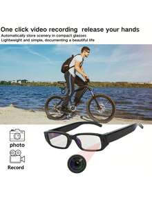 1080P高清视频眼镜，摄像眼镜，智能眼镜，高清电脑网络摄像头，超长续航，适用于骑行、驾驶跑车、徒步旅行、钓鱼、海滩漫步、旅游等场合，配备存储卡，百搭黑色，包含32GB/64GB存储卡 - 黑色 - 查看 8