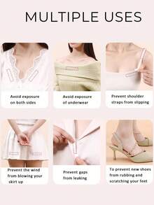 1 Roll/Set Waterproof Double-Sided Tape, Strong Adhesive, Long-Lasting, Transparent Invisible Design, Suitable For Securing Chest And Collar Clothing To Prevent Wardrobe Malfunction