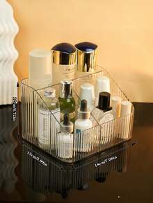 Caja de almacenamiento de cosméticos premium, estantería de almacenamiento transparente, estantería de almacenamiento de cosméticos, bolsa de maquillaje, esencial de viaje - transparente - Ver 6