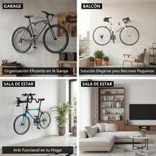 Set de 2 Porta Bicicleta, Porta Bicicleta Auto y Pared, Extensible, con Correas para Ruedas, Llave Sencilla, Metal + Espuma de 8mm, Color Negro - Negro - Ver 7