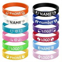 Pulseras de silicona personalizadas al por mayor, personalizables con texto, logotipo e conos, 30/500/1000 unidades. Pulseras de goma para eventos, recaudacin de fondos, regalos y concientizacin. silicona suave, varios tamaos y colores. - inicial - Ver 1