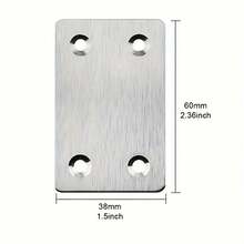 10pcs Metal Flat Bracket, Stainless Steel Straight Fixing Piece, 4-Hole Adjustable Angle Bracket, Suitable For Furniture, Wood, Shelves, Beds, Cabinets - Silver - View 4