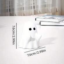 1个可爱动漫风格幽灵铅笔筒 - 白色塑料桌面摆件，趣味设计，无需电源，非常适合万圣节和办公室装饰，桌面配件 | 趣味桌面装饰 | 精致工艺，桌面摆件，铅笔筒，办公桌配件，房间装饰，创意摆件，节日礼物，节日装饰，派对礼品袋填充物 - 彩色 - 查看 6