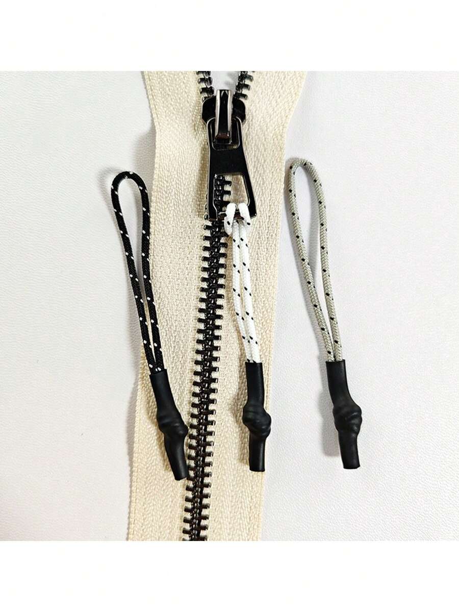 10个/1个随机颜色热缩管拉绳，服装和行李抽绳，PE管拉头绳，打结袖拉绳，DIY服装和行李抽绳（不含拉链头） - 彩色 - 查看 1