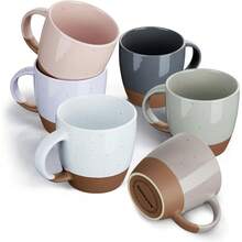 Mora Color Ceramic Mug Set Of 6 (18oz), Home Barista Latte Cup With Handle, Microwave S*Afe, Modern Kitchen Essential For Coffee Tea Hot Chocolate - 各種中性色 - 查看 8