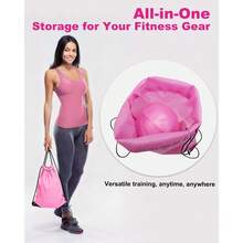 15 en 1 Pilates Kit Kit de Pilates con Pelota de Yoga Anillo Bandas de Resistencia Correa de Estiramiento Discos Deslizantes Calcetines Bolsa de Gimna Ideal para Yoga y Fitness - Rosa - Ver 6