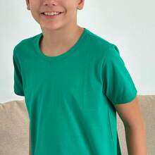 Girls' Short-Sleeve T-Shirt, 100% Cotton - 綠P - 查看 2