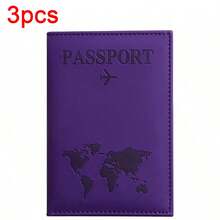 1pc/3pcs/5pcs/10pcs Matte PU Travel Passport Cover, With World Map & Letter Printing, Holder Design Passport Wallet Holder Organizer Women, Essential Travel Accessory Letter Versatile, Large Capacity Middle School Students, High School Senior High School Students, College Students, University Students, Freshman, Sophomore, Underclassmen, Customized Passport Case, Summer Holiday