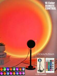 1个家居装饰USB供电LED日落投影灯，角度可调，营造日落氛围，可作LED夜灯使用，适用于摄影/自拍派对装饰、客厅装饰、卧室装饰、露营装饰、婚礼装饰，也是送给女性、女孩、朋友、家人的圣诞礼物。