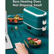 PZW Lunch Heater 6 in 1 Electric Lunch Box Insulated Food Heater with White Porcelain Liner Large-Capacity Self Heating Box for On-The-Go Travel White Mechanical2537 - como en la foto - Ver 4