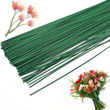 Dây kẽm uốn hoa màu xanh lá cây, cỡ 22 gauge, thích hợp cho cắm hoa và các sản phẩm thủ công DIY, dài 6/8/10/12 inch, đường kính: 0.07 inch, chất lượng dành cho thợ cắm hoa chuyên nghiệp. - màu xanh lá - Xem 1