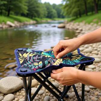 1 Peça Banquinho Dobrável Portátil e Ultraleve para Pesca ao Ar Livre, Banquinho Pequeno para Camping, Prancheta para Desenho/Pintura, Cadeira de Lazer para Piquenique