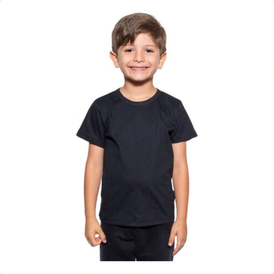Girls' Short-Sleeve T-Shirt, 100% Cotton - Black EG - View 1