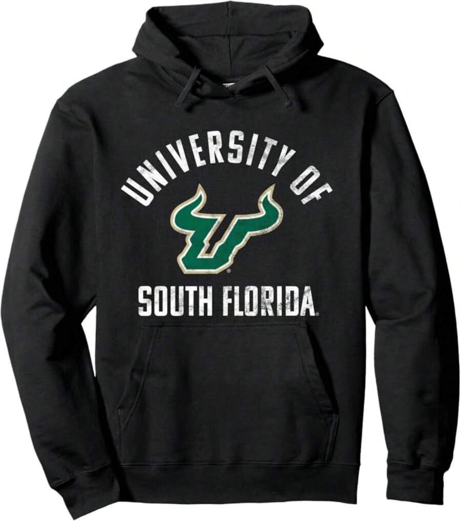 Winter Clothes For Women University Of South Florida USF Bulls Large Pullover Hoodie - màu đen - Xem 1