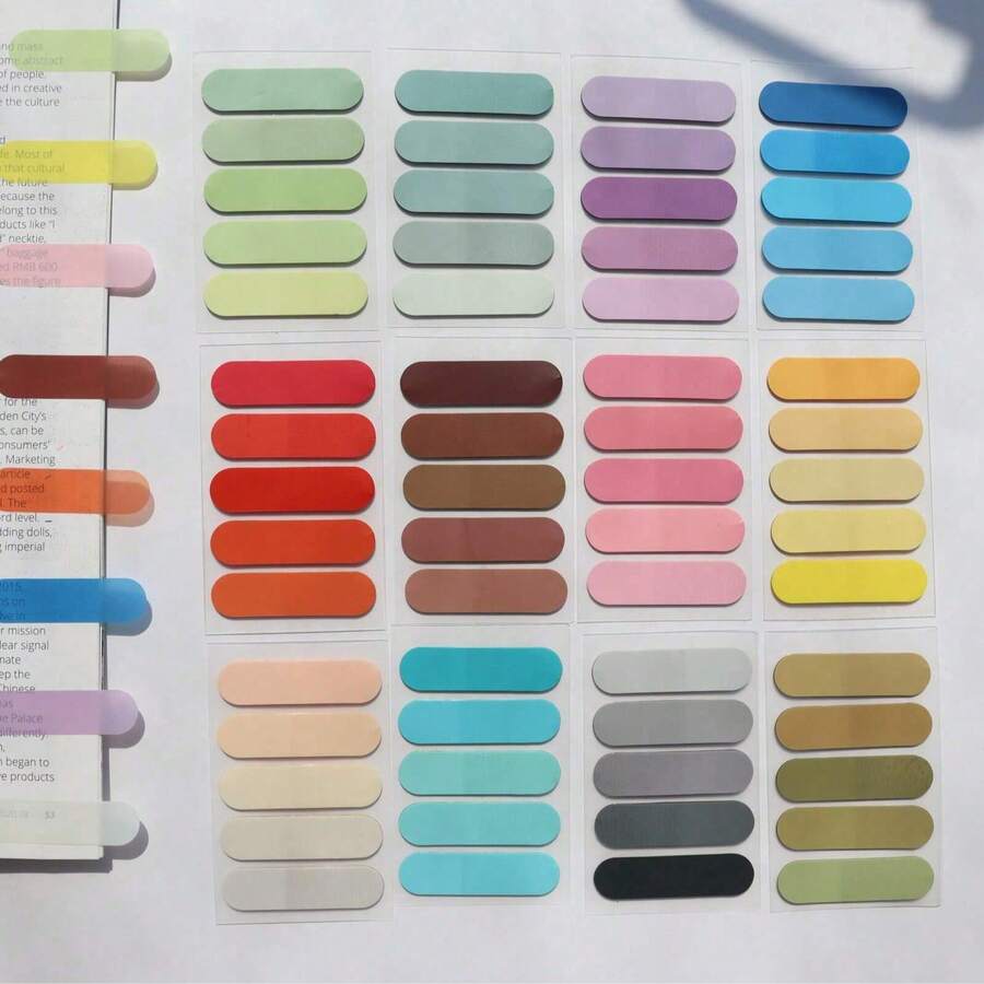 1200pcs Transparent Sticky Notes Self-Adhesive Bookmarks Annotation Reading Books Transparent Labels Cute Stationery, Back To School & Office Supplies - one-size - View 1