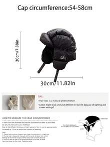 简约纯色乌沙卡帽,带保暖内衬,轻便保暖,男士飞行帽,户外骑行休闲多功能加厚护耳帽,带围巾,防风加厚护耳系带帽,适合骑行、滑雪等冬季运动。 - 彩色 - 查看 3