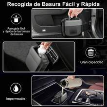 2-Pack Mini Bote de Basura Portátil para Auto, Oficina y Hogar | Cubo de Basura para Coche con Tapa Antiolor + 4 Rollos de Bolsas (Viajes\/Carro\/Escritorio) - albaricoque - Ver 4