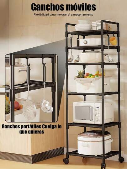 1 pieza de rejilla de hierro de 3/4/5/6 capas: estante multifuncional y duradero para organización y almacenamiento  Este estante de alta calidad, disponible en 3, 4, 5 y 6 capas, es ideal para optimizar el espacio en cocinas, garajes y despensas. Su diseño resistente y color oscuro aportan elegancia y estabilidad, mientras que su estructura extraíble permite soluciones versátiles de organización. Perfecto para espacios pequeños, facilita el orden en el hogar con gran capacidad y durabilidad, adaptándose a múltiples escenarios con eficiencia.