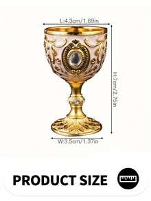 优雅永恒的浮雕金属高脚杯 - 复古葡萄酒、香槟和利口酒杯 - 1.01盎司，无铅，可重复使用，酒吧、酒馆、俱乐部和餐厅的理想之选 - 时尚的夏季必备饮具 - 彩色 - 查看 6