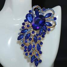 Creative Alloy Rhinestone Large Glass Brooch Versatile Exquisite Women's Clothing Chest Flower Accessories - 彩色 - 查看 3