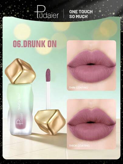 Pudaier 12 Colors Of Matte Velvet Nude Lip Glaze-Long-Lasting Waterproof Non-Stick Cup, Smooth And Easy To Apply, Beauty & Personal Care Cosmetics