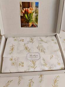 5/10/20/40PCS Thin Paper With Golden Plant And Flower Patterns, 20 * 14 Inch Gift Wrapping Paper, Suitable For Spring And Summer Weddings, Valentine's Day, Birthday Gift Packaging, Bouquet Packaging, Gift Bag Filling, And Party Gifts - Multicolor - View 8