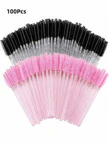 100pcs/50pcs/10pcs Large Capacity Eyelash Brushes Spoolies Makeup Applicators, Suitable For Eyelash Extensions, Eyebrow Grooming, Gifts, Travel, Budget-Friendly, Travel Essentials - Pink - View 16