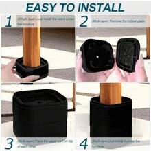 8 piezas Elevadores ajustables para muebles de 1-3 pulgadas con base de goma antideslizante, para cama, sofá, mesa, gabinete, organizadores ahorradores de espacio para dormitorio, sala de estar, oficina, resistentes y duraderos, fácil instalación, artículos esenciales para el hogar - Negro-2 - Ver 7