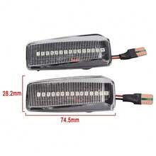 2个透明黄色动态流水FE/ND/ER灯，适用于奔驰W124 R129 W140 W202 W201车型，车灯边缘灯信号灯