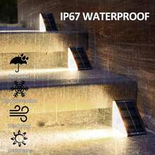 RTONTR 1pc LED Solar Stair Light, Warm White Triangle, IP67 Waterproof, Outdoor Decorative Lamp, Suitable For Daily Use, Party, Yard, Driveway, Porch, Street, Holiday, Valentine's Day, Ramadan And More