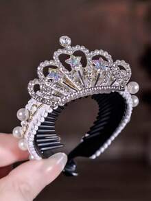 1个青少年皇冠发箍，公主风发饰，发髻固定器，马尾辫发夹 - A - 查看 6