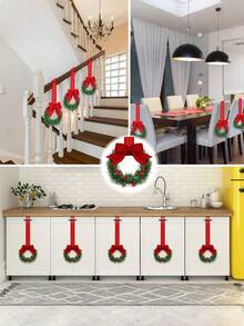 Mini couronne de Noël avec baies rouges, couronne de Noël pour armoire, mini couronne de Noël, convient pour placer sur la table à manger, la porte d'entrée, décoration de Noël, décoration de salon et de bureau - Multicolore - Voir 3